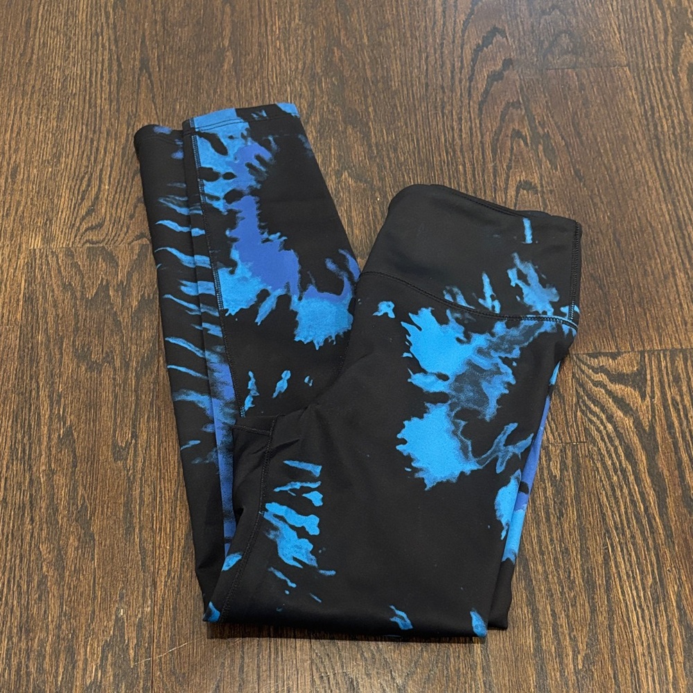 Noli Women’s Black & Blue Tie-Dye Leggings Size Small